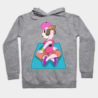 Goat at Yoga on Yoga mat Hoodie